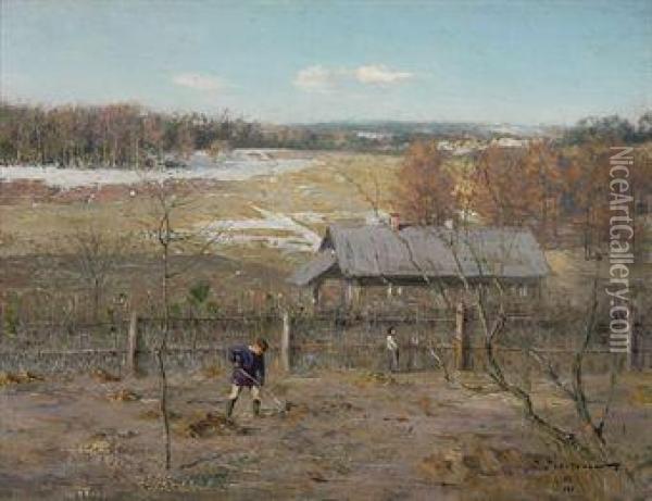 Dans Le Jardin Oil Painting - Ivan Pavlovich Pokhitonov
