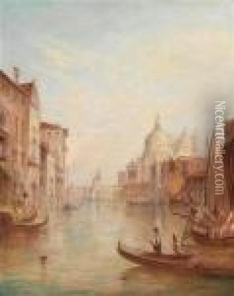 Venice - View Of Santa Maria Della Salute Oil Painting - Alfred Pollentine