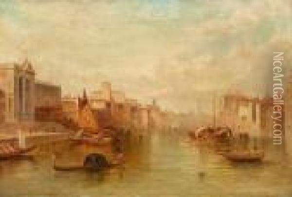 Canal Grande Invenedig Oil Painting - Alfred Pollentine