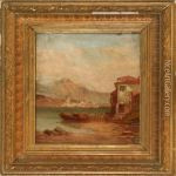 Italian Coastal Scene Oil Painting - Alfred Pollentine