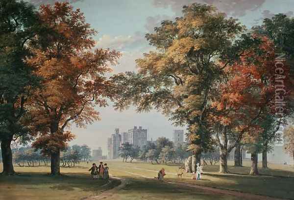 Windsor Castle, a South-East View from Mother Dods Hill in the Home Park Oil Painting - Paul Sandby