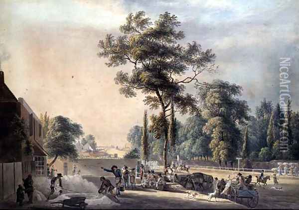 The Old Swan, Bayswater Oil Painting - Paul Sandby