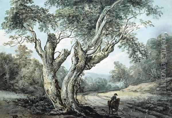 A Road Through Windsor Forest Oil Painting - Paul Sandby