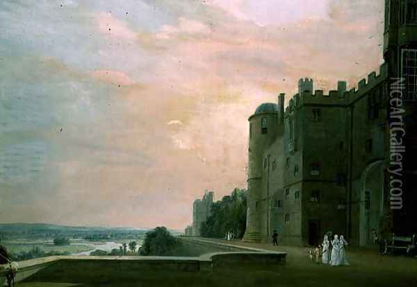 Windsor Castle North Terrace, 1800 Oil Painting - Paul Sandby