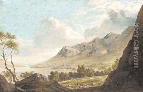 Derwent Waster Oil Painting - Paul Sandby