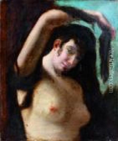 Jeune Baigneuse Relevant Ses Cheveux Oil Painting - Pierre-Paul Prud'hon