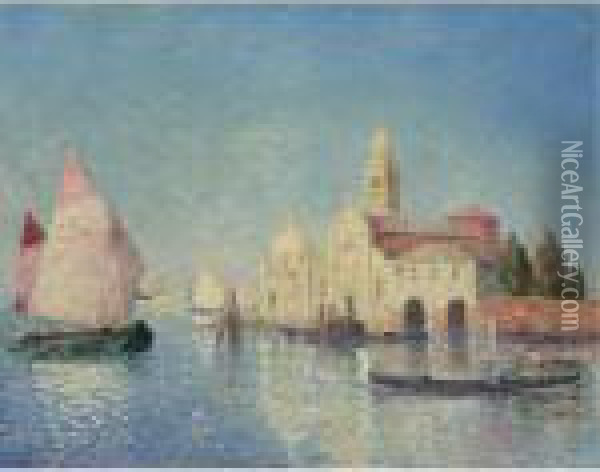 View Of Venice Oil Painting - Ferdinand Loyen Du Puigaudeau