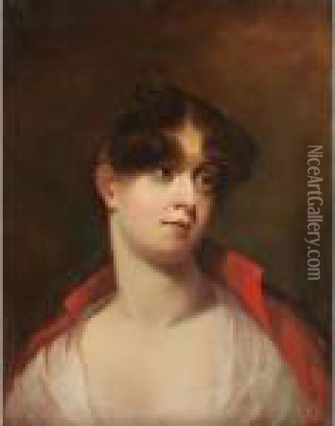 Portrait Of A Lady In A Red Cloak Oil Painting - Sir Henry Raeburn