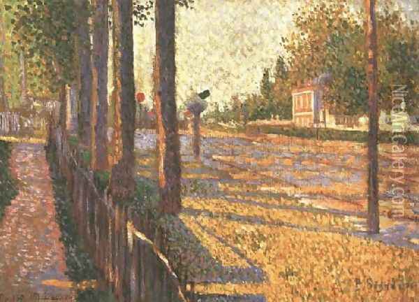 The Railway Junction at Bois-Colombes, or La Route Pontoise, 1886 Oil Painting - Paul Signac