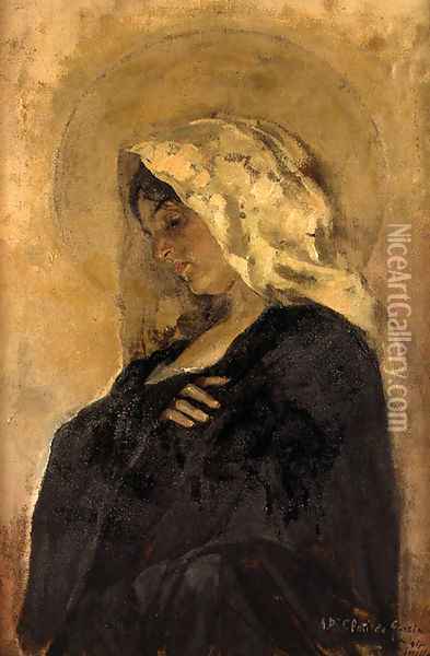 La Virgen María (The Virgin Mary) Oil Painting - Joaquin Sorolla Y Bastida