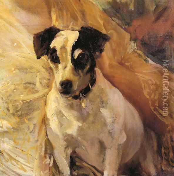 Portrait of a Jack Russell Oil Painting - Joaquin Sorolla Y Bastida