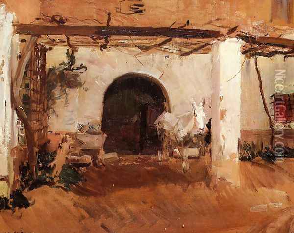 Casa de Huerta, Valencia (study) Oil Painting - Joaquin Sorolla Y Bastida