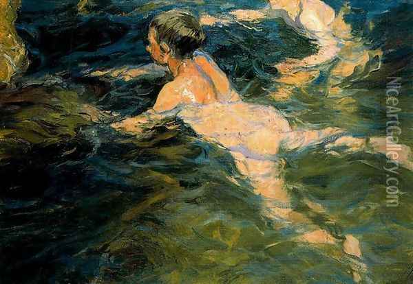 Swimmers, Javea Oil Painting - Joaquin Sorolla Y Bastida