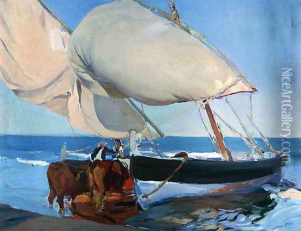 Sailing Boats, 1916 Oil Painting - Joaquin Sorolla Y Bastida
