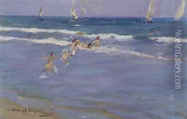 Niños en el mar (Children in the sea) Oil Painting - Joaquin Sorolla Y Bastida