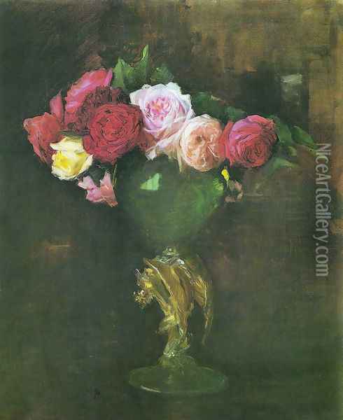 Roses Oil Painting - Joaquin Sorolla Y Bastida