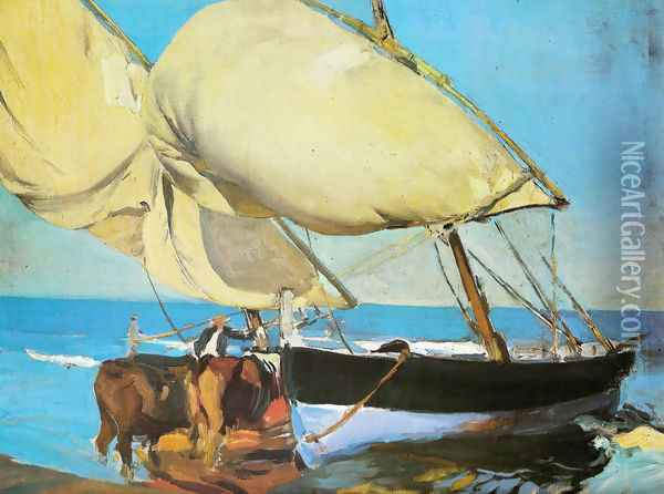 The sails Oil Painting - Joaquin Sorolla Y Bastida