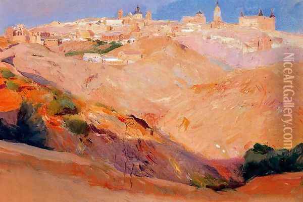 View of Toledo Oil Painting - Joaquin Sorolla Y Bastida