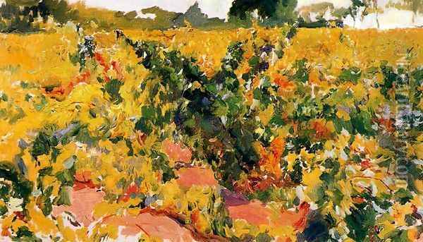 Vineyards study Oil Painting - Joaquin Sorolla Y Bastida