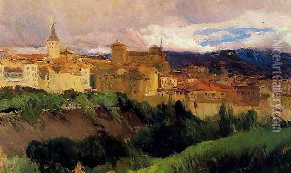 View of Segovia Oil Painting - Joaquin Sorolla Y Bastida