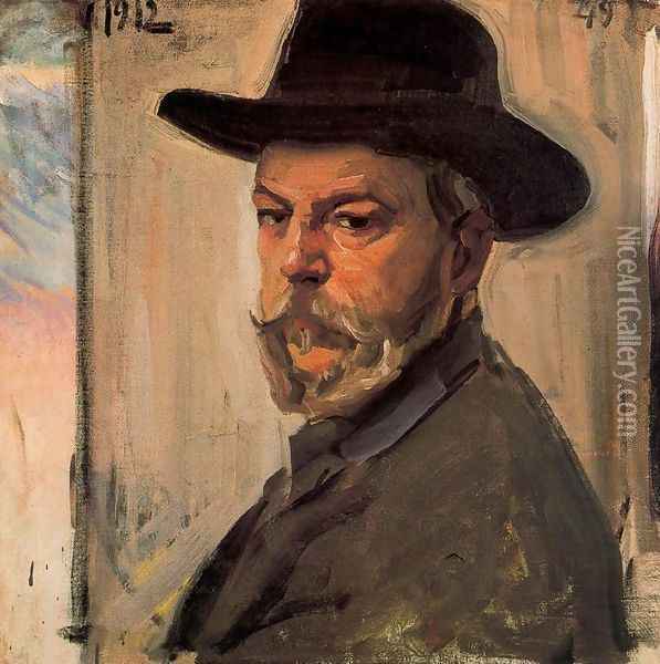 Self-portrait with a hat Oil Painting - Joaquin Sorolla Y Bastida