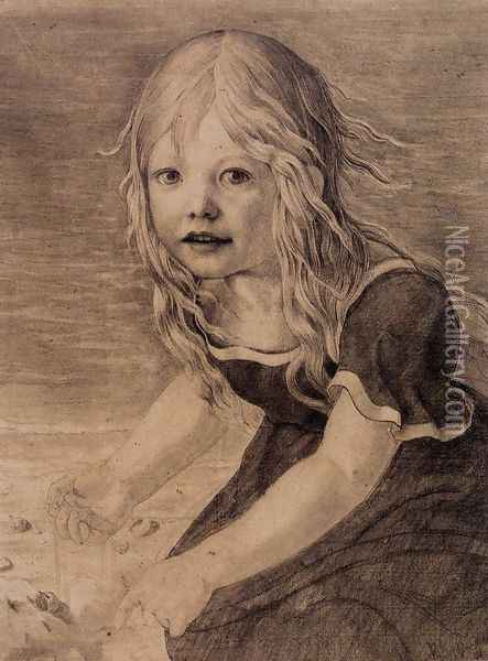 Portrait of the Artist's Daughter, Marie 1816 Oil Painting - Karl Friedrich Schinkel