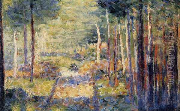 Forest Path, Barbizon Oil Painting - Georges Seurat