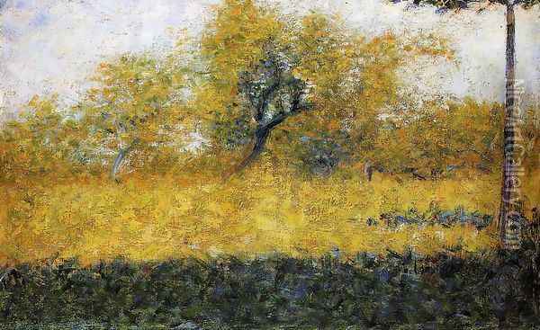 Edge of Wood, Springtime Oil Painting - Georges Seurat