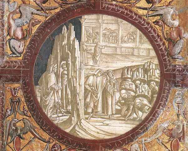 Dante and Virgil Entering Purgatory 1499-1502 Oil Painting - Francesco Signorelli
