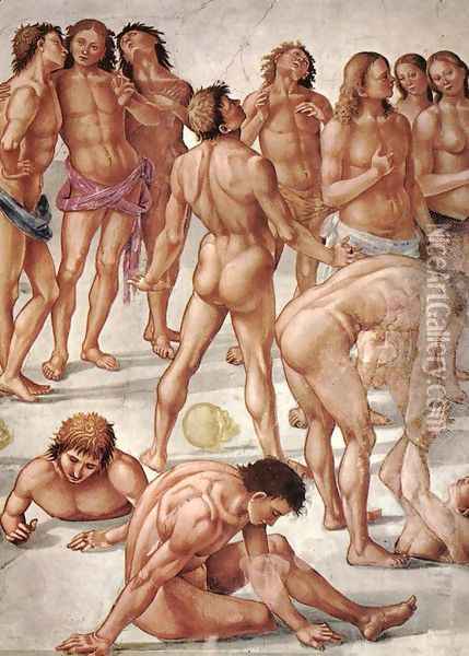 Resurrection of the Flesh (detail-1) 1499-1502 Oil Painting - Francesco Signorelli