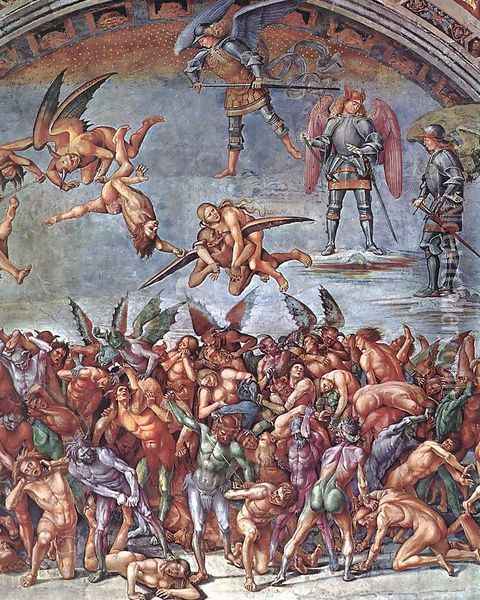 The Damned (detail-1) 1499-1502 Oil Painting - Francesco Signorelli