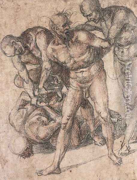 Study of nudes c. 1500 Oil Painting - Francesco Signorelli