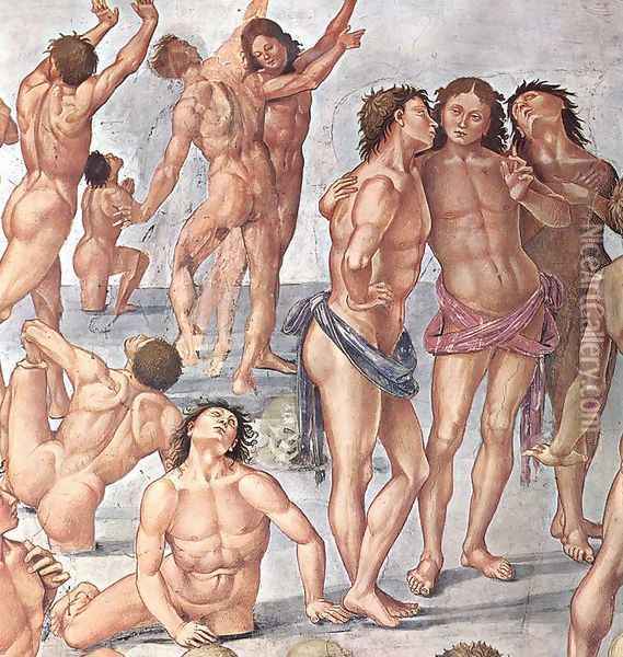 Resurrection of the Flesh (detail-2) 1499-1502 Oil Painting - Francesco Signorelli