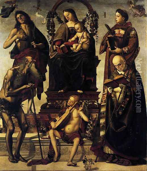Madonna and Child with Saints 1484 Oil Painting - Francesco Signorelli