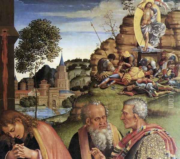 Lamentation over the Dead Christ (detail-3) 1502 Oil Painting - Francesco Signorelli