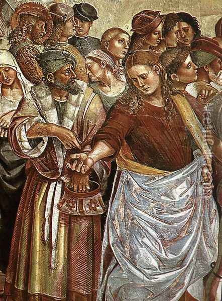 Sermon and Deeds of the Antichrist (detail-2) 1499-1502 Oil Painting - Francesco Signorelli
