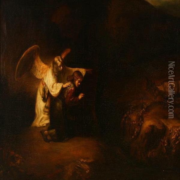 Daniel's Vision Explained By Angel Gabriel Oil Painting - Rembrandt Van Rijn