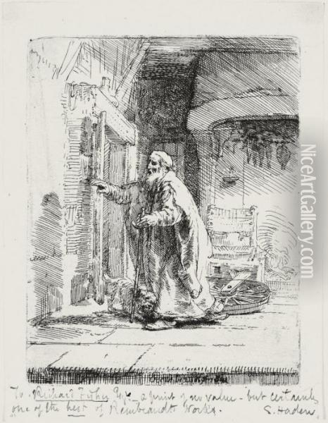 The Blindness Of Tobit (b., Holl. 42; H. 252; Bb. 51-d) Oil Painting - Rembrandt Van Rijn