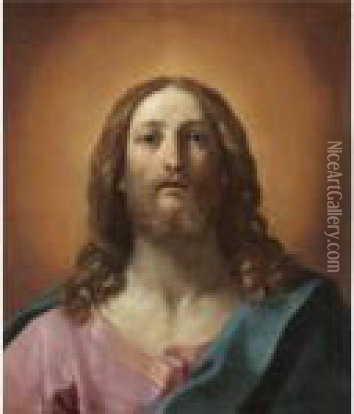 Bust Of Christ (salvator Mundi) Oil Painting - Guido Reni