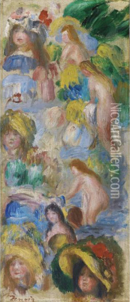 Etudes De Personnages Oil Painting - Pierre Auguste Renoir
