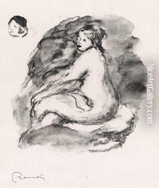 Etude De Femme Nue, Assise, Variante Oil Painting - Pierre Auguste Renoir