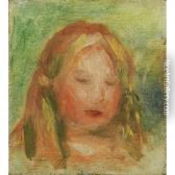Etude: Tete D'enfant (coco) Oil Painting - Pierre Auguste Renoir