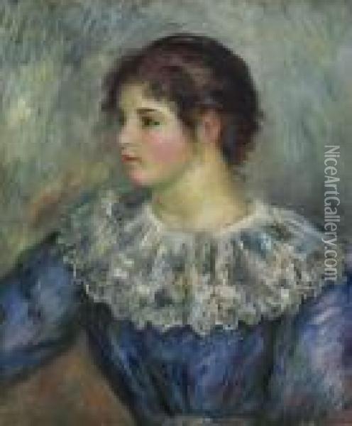 Portrait En Buste De Jeune Fille Oil Painting - Pierre Auguste Renoir