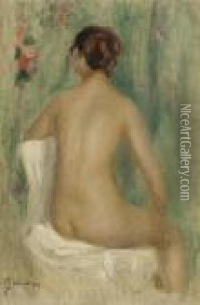 Nu Assis, De Dos Oil Painting - Pierre Auguste Renoir