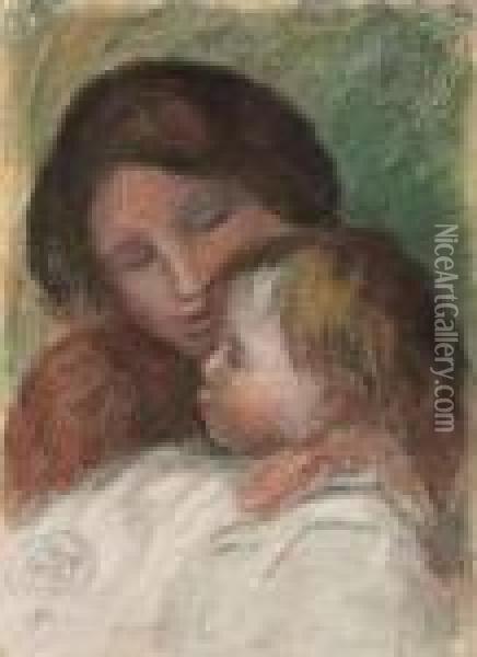 Suzanne Et Jean Oil Painting - Pierre Auguste Renoir