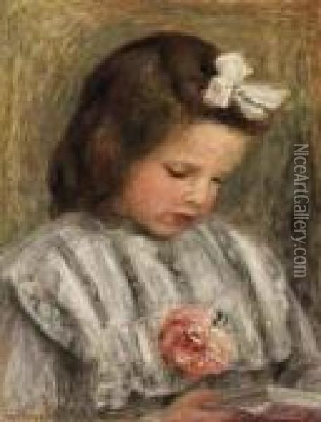 Tete De Fillette Oil Painting - Pierre Auguste Renoir