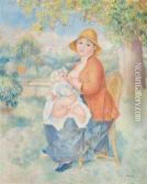 Maternite Ou Femme Allaitant Son Enfant Oil Painting - Pierre Auguste Renoir
