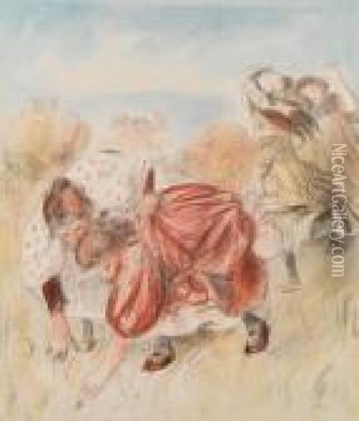 Enfants Jouant A La Balle Oil Painting - Pierre Auguste Renoir