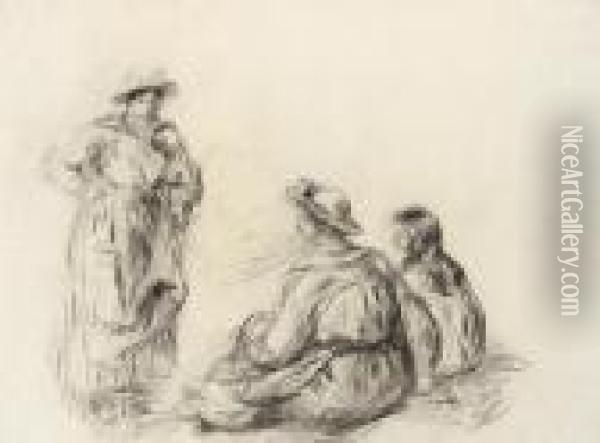 Groupe De Femmes Oil Painting - Pierre Auguste Renoir