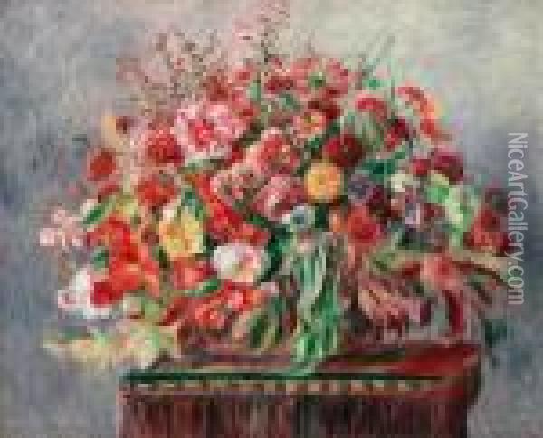 Corbeille De Fleurs Oil Painting - Pierre Auguste Renoir